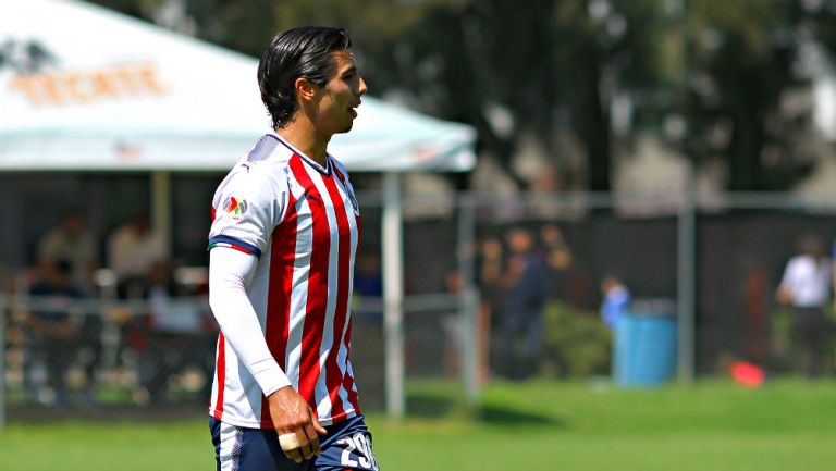 Benjamín Galindo Jr.,  durante un amistoso con Chivas