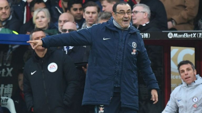 Maurizio Sarri durante un partido del Chelsea