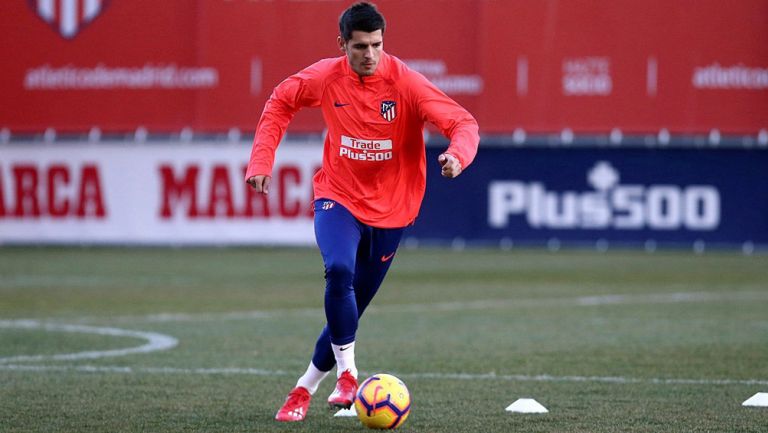 Morata ya entrena con el Atlético de Madrid 