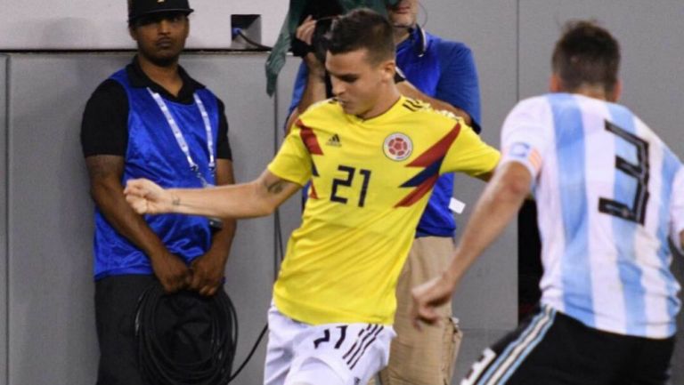 Nicolás Benedetti durante un partido con Colombia