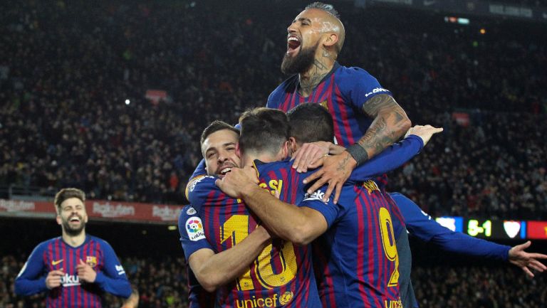 Barcelona celebra una anotación frente al Sevilla