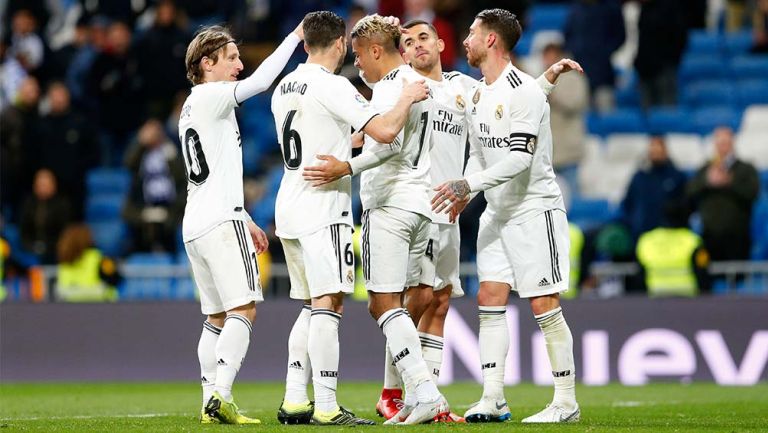 Jugadores del Real Madrid durante un partido de La Liga 