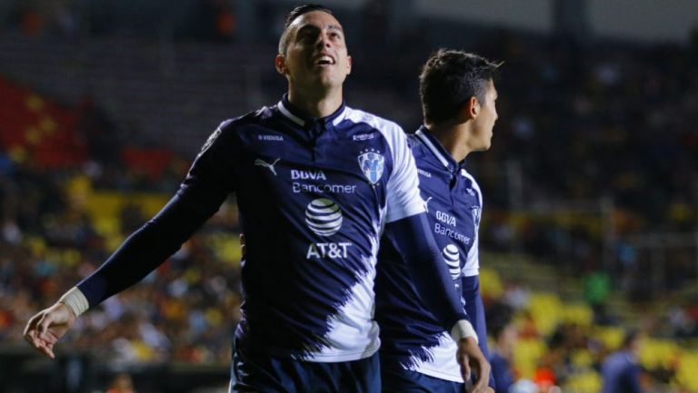 Funes Mori celebra un gol con Rayados