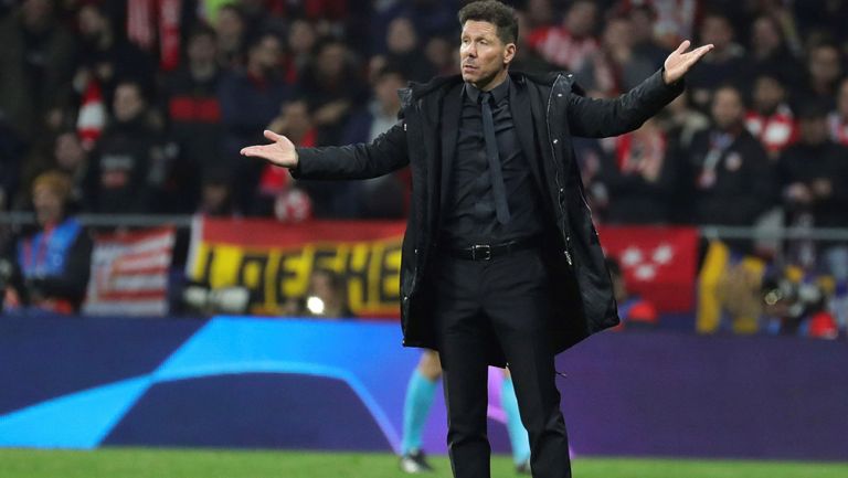 Simeone, durante el juego contra Juventus