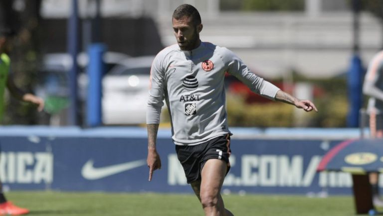 Jérémy Ménez, en un entrenamiento con América en Coapa