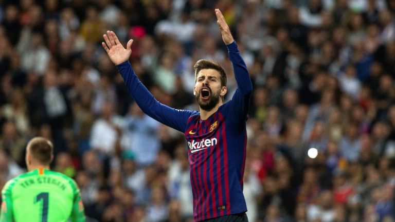 Gerard Piqué durante un partido con el Barcelona