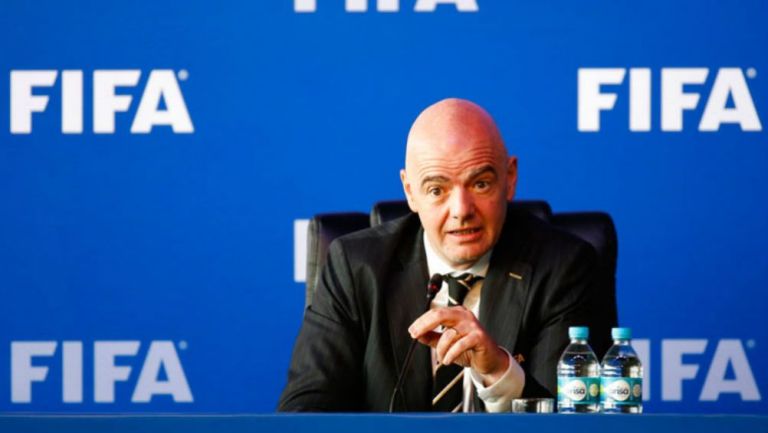 Infantino durante una rueda de prensa