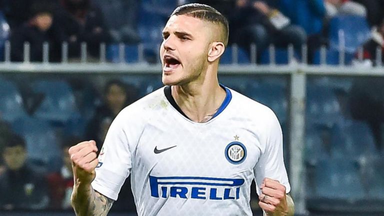 Mauro Icardi festeja gol con el Inter de Milán