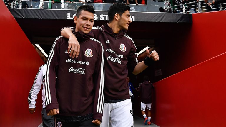 Raúl Jiménez y Chucky Lozano con la Selección Mexicana