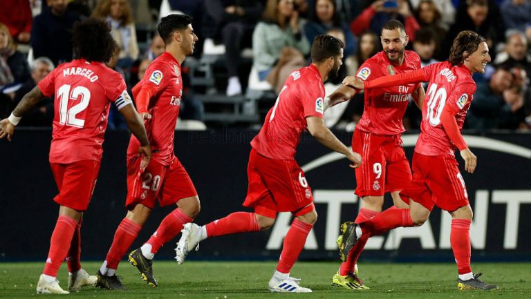Real Madrid celebra una anotación frente al Leganés 