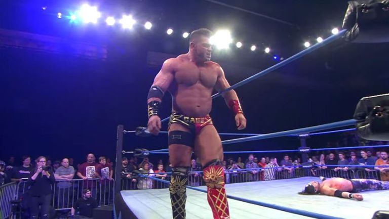 Brian Cage después de la lucha contra Impact