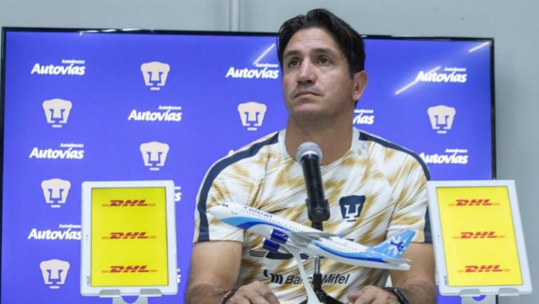 Bruno Marioni, en conferencia de prensa con Pumas 