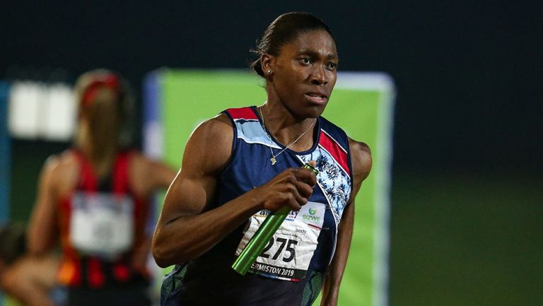 Caster Semenya durante una competencia en Sudáfrica 