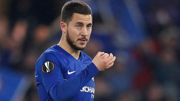 Hazard en un partido con el Chelsea 