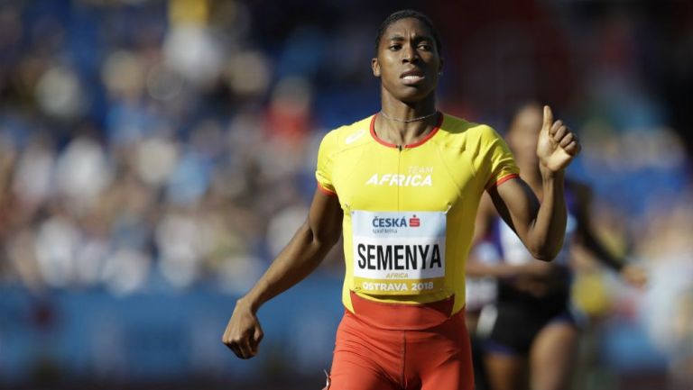 Caster Semeny tras una competencia en septiembre de 2018