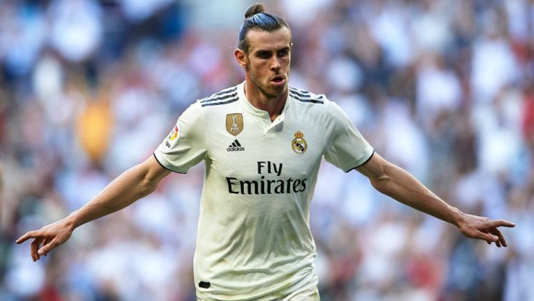 Bale festeja anotación con el Real Madrid 