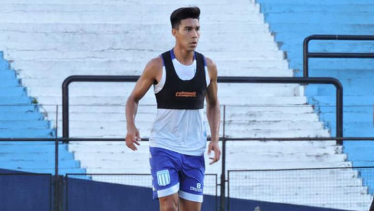 ‘Pol’ Fernández en el entrenamiento de Racing