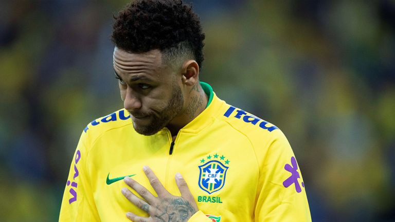Neymar, durante juego amistoso de Brasil
