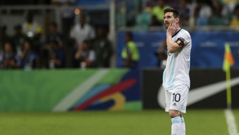 Messi, en el partido contra Colombia