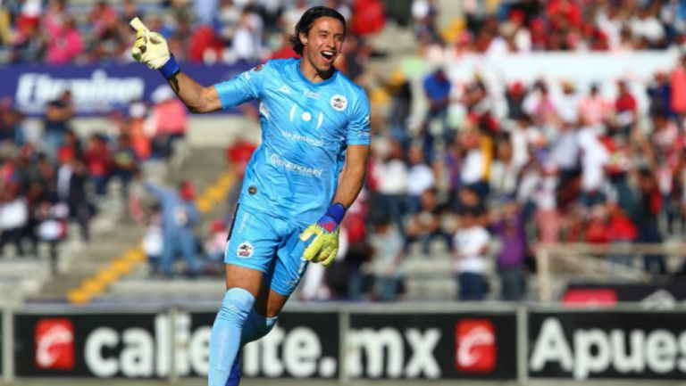 Antonio Rodríguez celebra una anotación frente a Necaxa