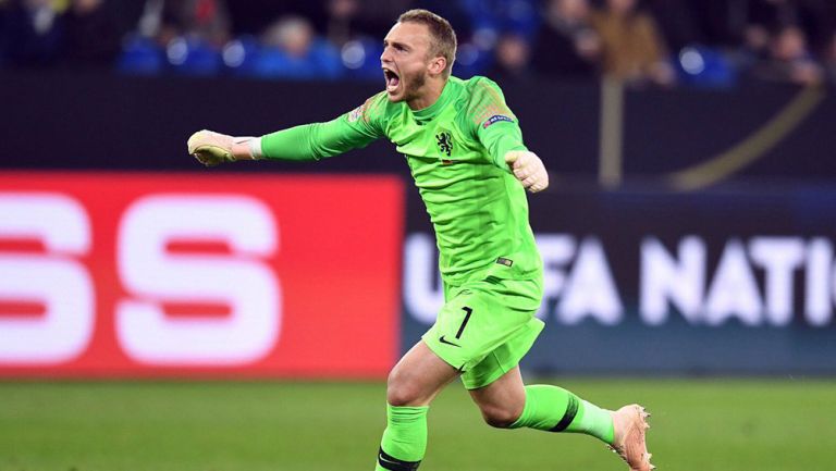 Cillessen celebra un gol de Holanda 