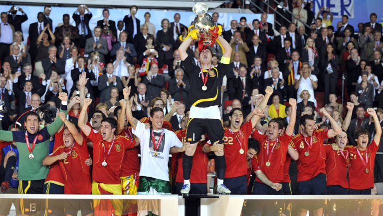 Selección de España festeja la Eurocopa 2008