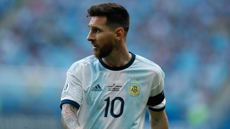 Messi, durante un juego con Argentina en Copa América