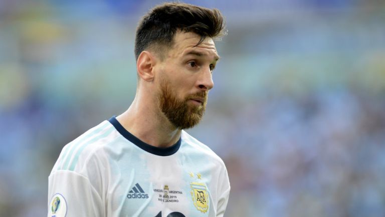 Leo Messi durante un partido contra Venezuela