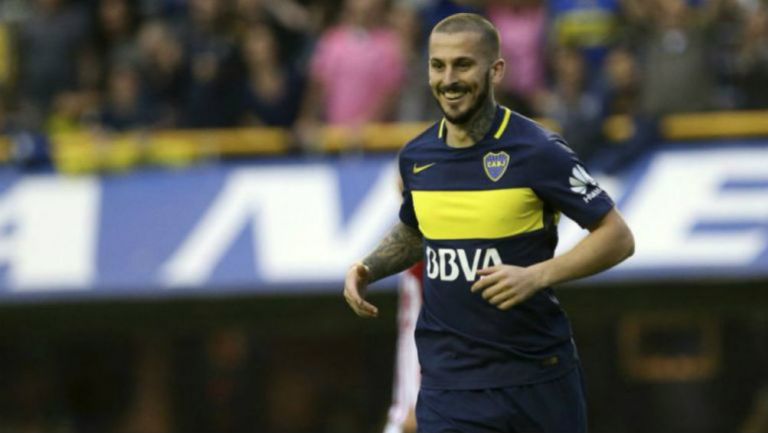 Benedetto, durante un partido de Boca Juniors