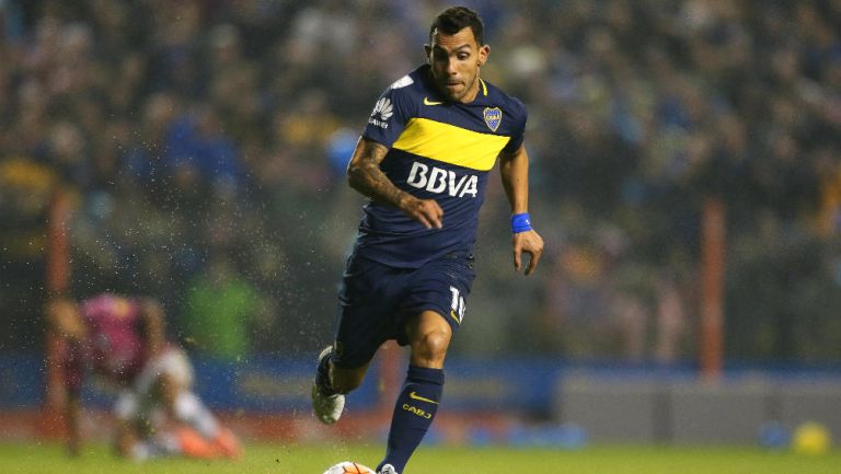 Carlos Tévez durante un encuentro con Boca Juniors 