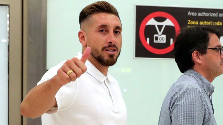 Héctor Herrera a su arribo a Madrid