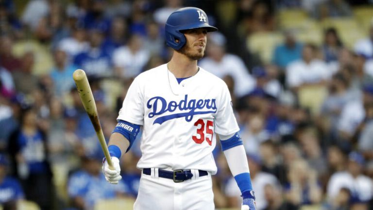 Cody Bellinger en juego contra los Padres de San Diego