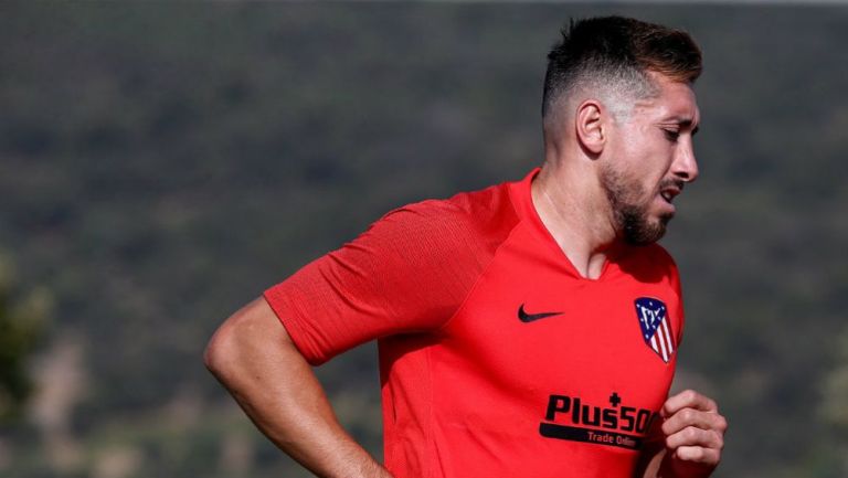 Herrera, en un entrenamiento del Atlético