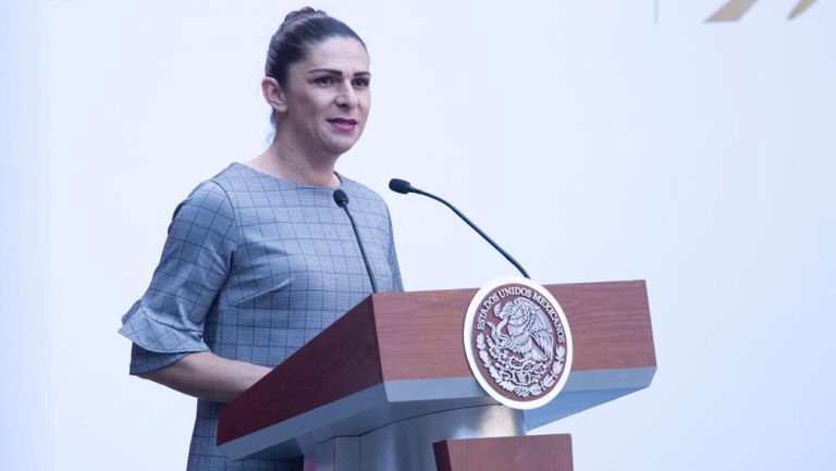 Ana Guevara durante el discurso a la delegación mexicana que participará en Lima 2019