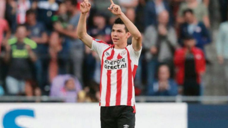 HIrving Lozano celebra uno de sus goles en la Eredivisie 