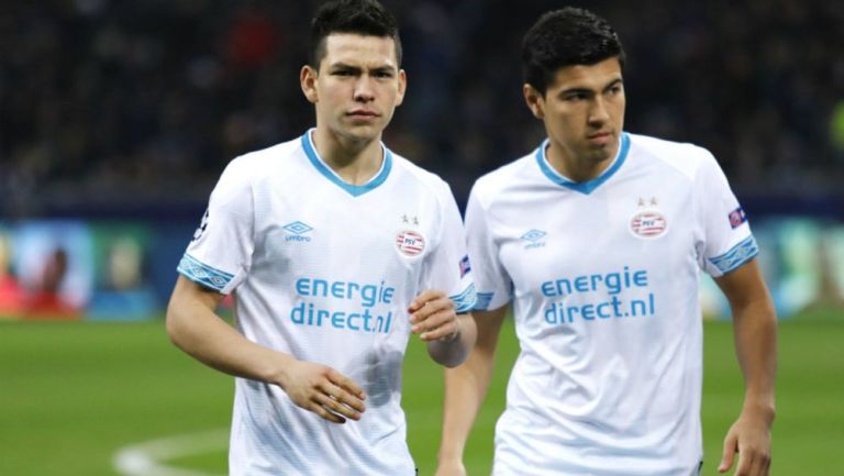 Lozano y Gutiérrez, previo a un partido de PSV