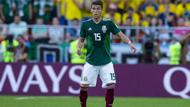 Héctor Moreno durante un partido con la Selección Mexicana