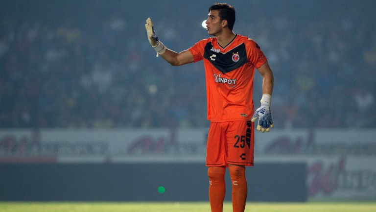 Sebastián Jurado durante un partido del Veracruz