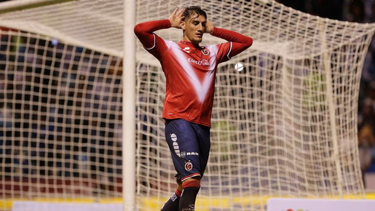 Peñalba celebra un gol con con Veracruz 