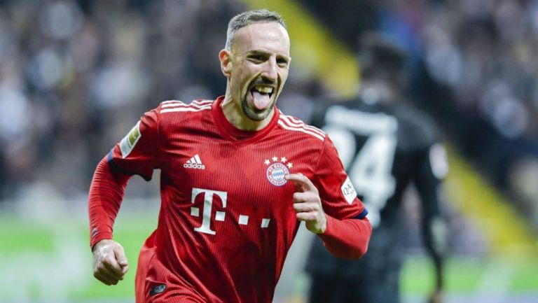 Ribéry, en festejo del gol con Bayern