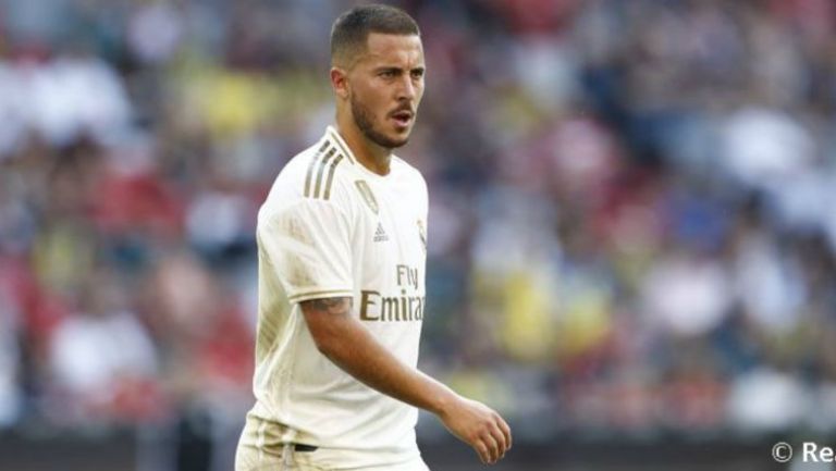 Hazard, en un juego con el Real Madrid