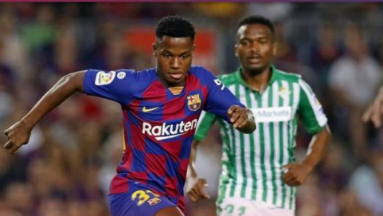 Ansu Fati en su debut con el Barcelona