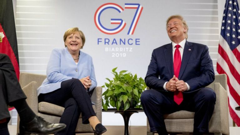 Angela Merkel y Donald Trump en la G7