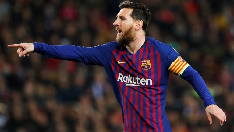 Lionel Messi durante un partido con el Barcelona