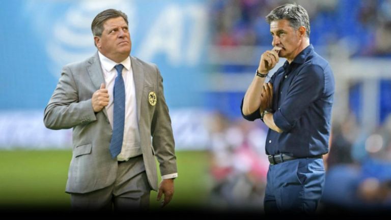 Miguel Herrera y Michel, técnicos de América y Pumas 