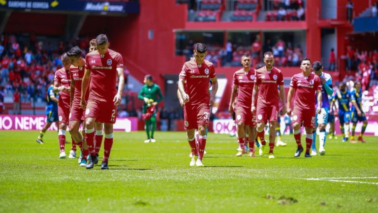 Jugadores de Toluca tras perder ante Morelia