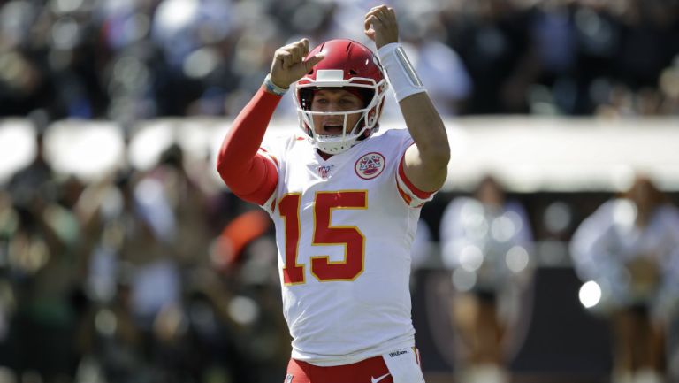 Patrick Mahomes durante un juego de los Chiefs