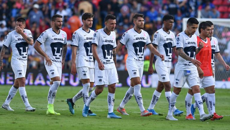 Jugadores de Pumas tras el duelo ante Querétaro