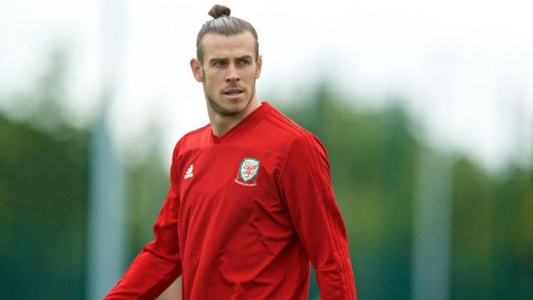 Gareth Bale en un entrenamiento con la selección de Gales