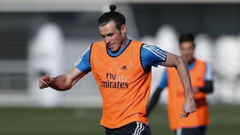 Gareth Bale en una práctica con el Real Madrid
